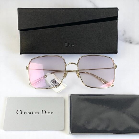 NIB Dior Rose Gold Stellaire 000Te Metal Square Sunglasses - Picture 1 of 10